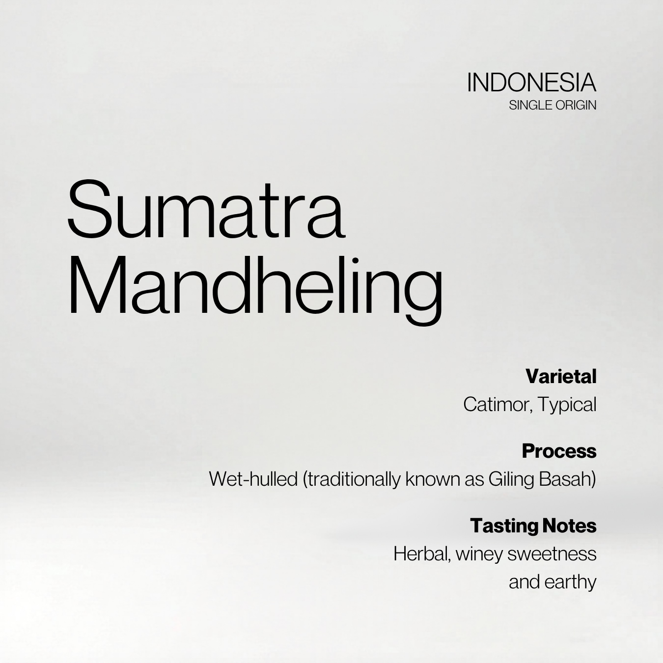 Indonesia Sumatra Mandheling